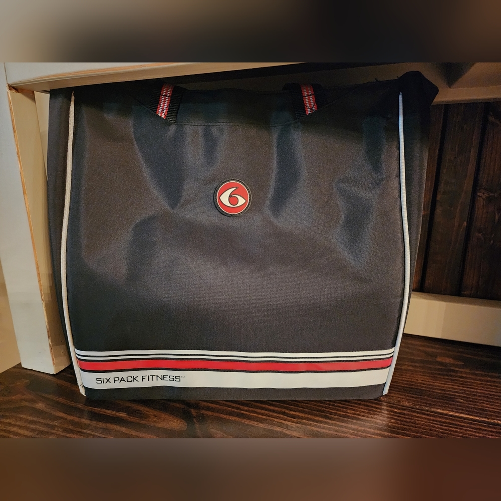 6 Pack Bag Camille Black/Red Fitness Meal Prep Bag + 3 Containers